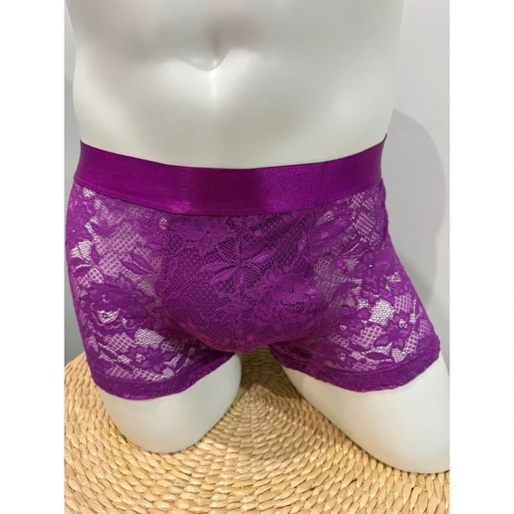 Cosabella Never Say Never Lace Classic Trunk Boxer Brief Swiss Beet size S